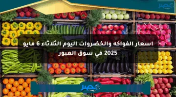 أسعار الفواكه والخضروات اليوم الثلاثاء 6 مايو 2025 في سوق العبور